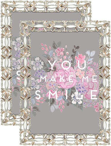 Parisian Jeweled Decorative Metal Picture Frame For 5” x 7” (2 Pack) - EK CHIC HOME