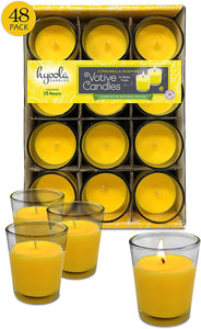Citronella Candle Votives in Glass Cup - 48 Pack - EK CHIC HOME