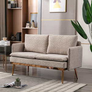Decorative Modern Golden Leg Love Seat Sofa - EK CHIC HOME