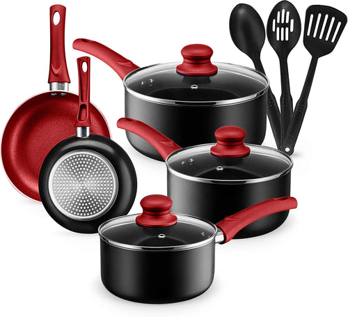 Kitchen Cookware Set, 11 Piece Pots and Pans Set for Cooking Nonstick - EK CHIC HOME