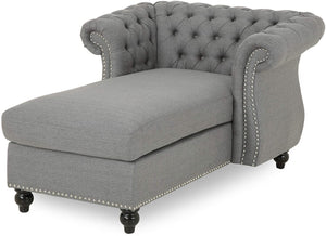 Modern Glam Chesterfield Chaise Lounge - EK CHIC HOME