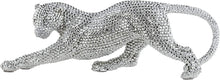 Load image into Gallery viewer, Silver Prowling Leopard 17 1/2&quot; Wide Sculpture - EK CHIC HOME