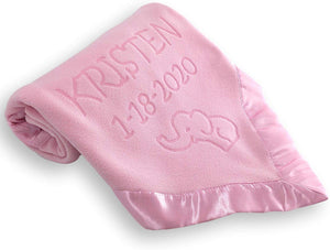 Custom Catch Personalized Baby Blanket for Girl - Pink or Blue - EK CHIC HOME