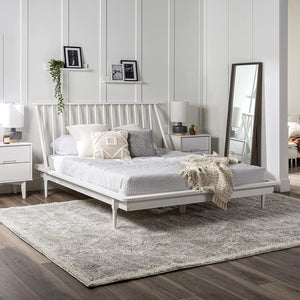 Home Accent Furnishings Mid-Century Modern Solid Wood Queen Platform Bed - EK CHIC HOME