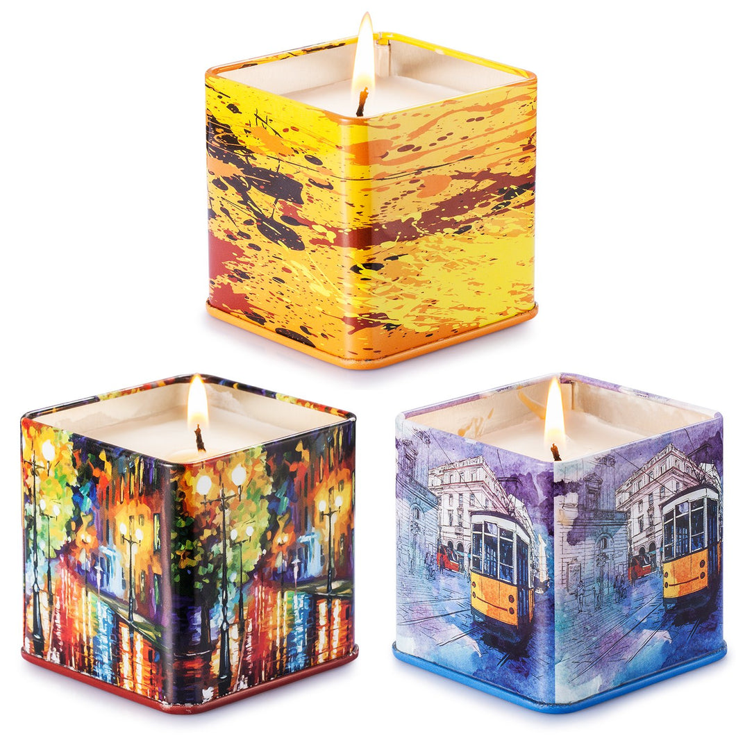4 Pack Fragrance Soy Wax Candle, Include (Lily & Green Tea & Lilac Blossoms & Ginger Flower) - EK CHIC HOME