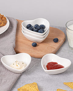 Dipping Bowls Set Soy Sauce Dishes, Heart Shaped Ceramic - EK CHIC HOME