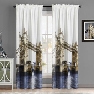Tower Bridge - London Curtain Panel, set of 2 - EK CHIC HOME