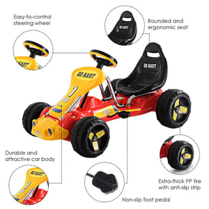 Go Kart Kids Ride On Car Pedal Powered Car 4 Wheel Racer Toy - EK CHIC HOME