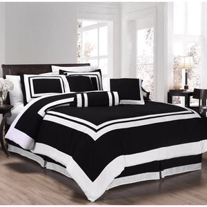 Caprice 7-Piece Square Pattern Hotel Style Comforter Set - EK CHIC HOME