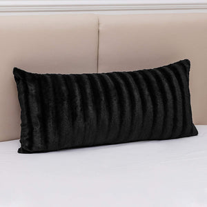 Faux Fur Throw Pillow - 18" x 40" Long Decorative Body Pillow - EK CHIC HOME