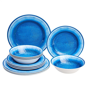 12-Piece Melamine Dinnerware Set - Service for 4 - EK CHIC HOME