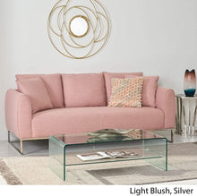 Load image into Gallery viewer, Modern Fabric 3 Seater Sofa, Light Blush and Silver - EK CHIC HOME