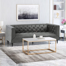 Load image into Gallery viewer, Contemporary Microfiber Upholstered Tufted 3 Seater Sofa - EK CHIC HOME