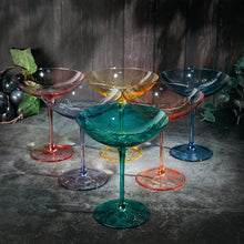 Load image into Gallery viewer, Colored Vintage Glass Coupes 12oz - EK CHIC HOME