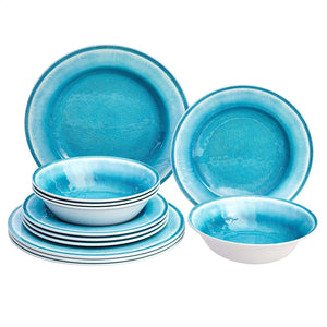 12-Piece Melamine Dinnerware Set - Service for 4 - EK CHIC HOME