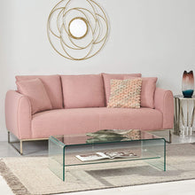 Load image into Gallery viewer, Modern Fabric 3 Seater Sofa, Light Blush and Silver - EK CHIC HOME