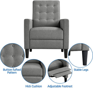 2pcs Fabric Recliner Sofa Mid-Century Modern - EK CHIC HOME