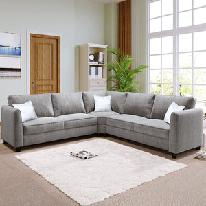 Modern Fabric Sectional Couch Living Room 6-Pcs, L-Shaped Corner - EK CHIC HOME