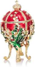 Load image into Gallery viewer, Faberge Egg Series Hand Painted Jewelry Trinket Box Enamel and Sparkling Rhinestones - EK CHIC HOME