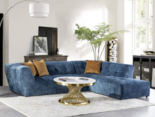 Load image into Gallery viewer, Luxury Mid-Century Tufted Low Back Right Facing Sectional Sofa L-Shape Couch, Navy blue - EK CHIC HOME