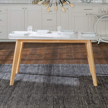 Load image into Gallery viewer, Contemporary Solid Wood Two-Tone Dining Table - White - EK CHIC HOME