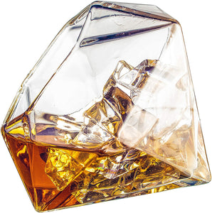 Set of 4 Diamond Whiskey & Wine Glasses 10oz - EK CHIC HOME