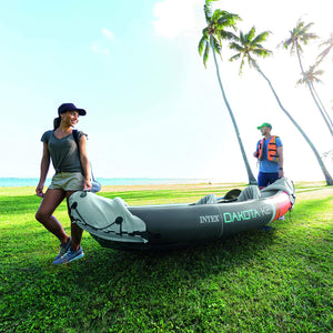 K2 2-Person Heavy-Duty Inflatable Kayak with 86-Inch Oars and Air Pump - EK CHIC HOME