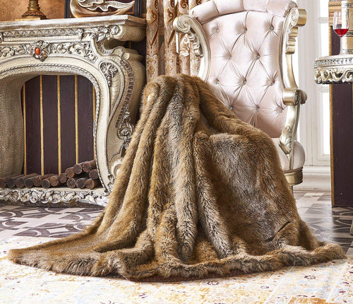Fashion Faux Fur Throw, Blankets for Bed Super Soft Fiber (60x70(INCH) - EK CHIC HOME