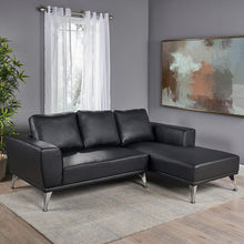 Load image into Gallery viewer, Modern Fabric Chaise Sectional, Black - EK CHIC HOME