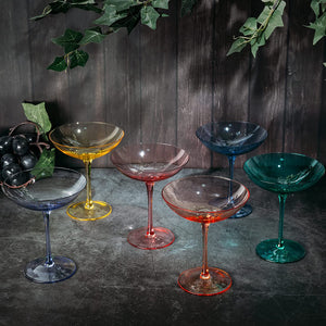 Colored Vintage Glass Coupes 12oz - EK CHIC HOME