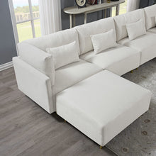 Load image into Gallery viewer, Modern Luxury U Shaped Couch with Metal Legs 4 Seat Sofa with 2 Ottoman - EK CHIC HOME