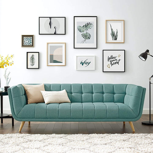 Mid-Century Modern Tufted Fabric Upholstered  Sofa - EK CHIC HOME