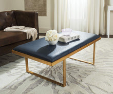 Load image into Gallery viewer, White and Gold Millie Zebra Loft Bench - EK CHIC HOME