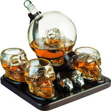 Load image into Gallery viewer, Skull Skeleton Wine &amp; Whiskey Globe Decanter Set 850 mL - EK CHIC HOME