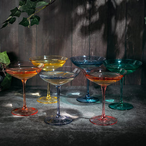 Colored Vintage Glass Coupes 12oz - EK CHIC HOME