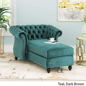 Modern Glam Chesterfield Chaise Lounge - EK CHIC HOME