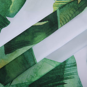 Tropical Shower Curtain, Green Banana Palm Leaf Fabric - EK CHIC HOME
