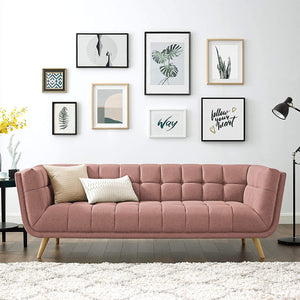 Modern Tufted Fabric Upholstered Sofa Chaise - EK CHIC HOME