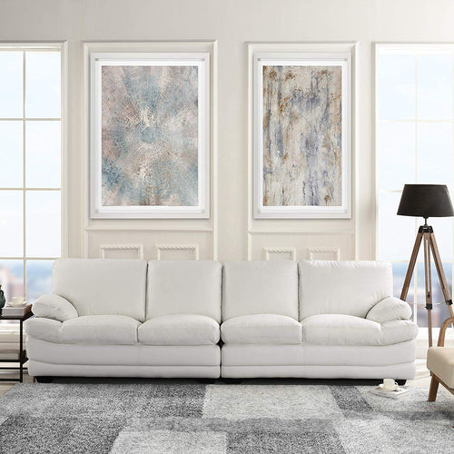 Classic Large Leather Sofa, 111