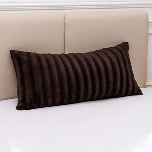 Faux Fur Throw Pillow - 18" x 40" Long Decorative Body Pillow - EK CHIC HOME
