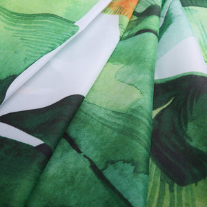 Tropical Shower Curtain, Green Banana Palm Leaf Fabric - EK CHIC HOME