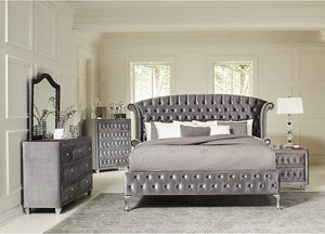 Metallic Grey Bedroom Set (King) - EK CHIC HOME