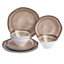 Load image into Gallery viewer, 12-Piece Melamine Dinnerware Set - Service for 4 - EK CHIC HOME