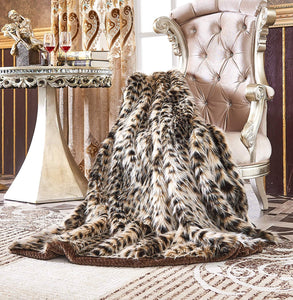 Faux Fur Throw, Fur Blankets Super Soft  60"x70 - EK CHIC HOME