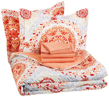Load image into Gallery viewer, 7-Piece Bed-In-A-Bag - Full/Queen, Coral Medallion - EK CHIC HOME