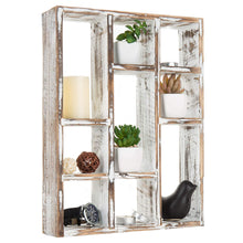 Load image into Gallery viewer, 15-Inch 9-Compartment Rustic Wooden Freestanding &amp; Wall Mountable Shadow Box Display Shelf - EK CHIC HOME
