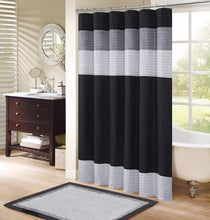 Load image into Gallery viewer, Windsor Bathroom Shower Pieced Ruffle Pattern Modern Elegant Microfiber Fabric Bath Curtains - EK CHIC HOME