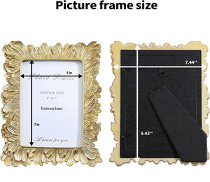 Gold 5x7 Vintage Picture Frames High Definition Glass - EK CHIC HOME