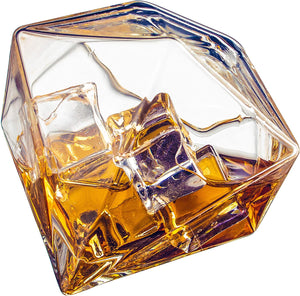 Set of 4 Diamond Whiskey & Wine Glasses 10oz - EK CHIC HOME