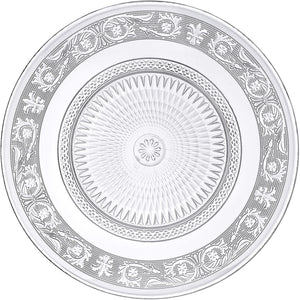 Clear Glass Dinner Plate - Set of 4 -  10 Inch - EK CHIC HOME